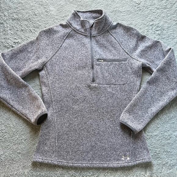 Under Armour gray quarter zip sweater fleece women’s size Medium - Picture 1 of 7